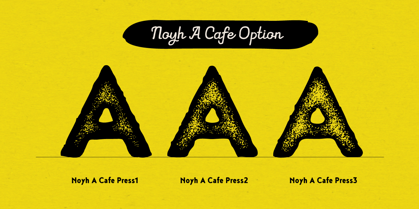 Beispiel einer Noyh A Cafe Press 2-Schriftart